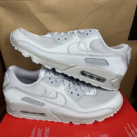 NEW Nike Air Max 90 “Recraft” Triple Wolf Grey CN8490 001 Men Size 10.5 - Picture 1 of 6